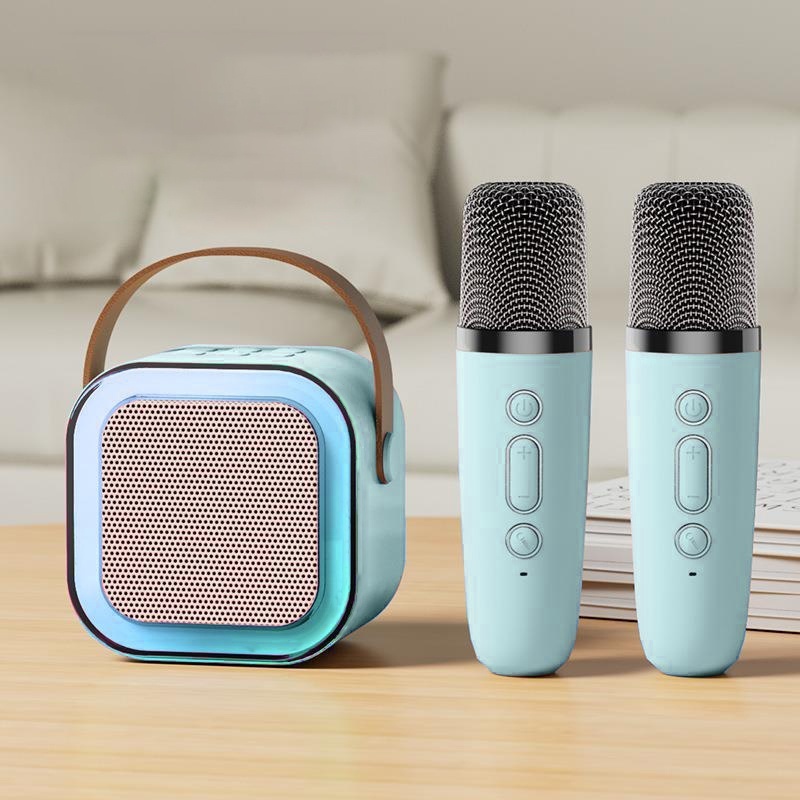 Loa Bluetooth Karaoke Mini K12 kèm mic 2 không dây công suất 10W ...