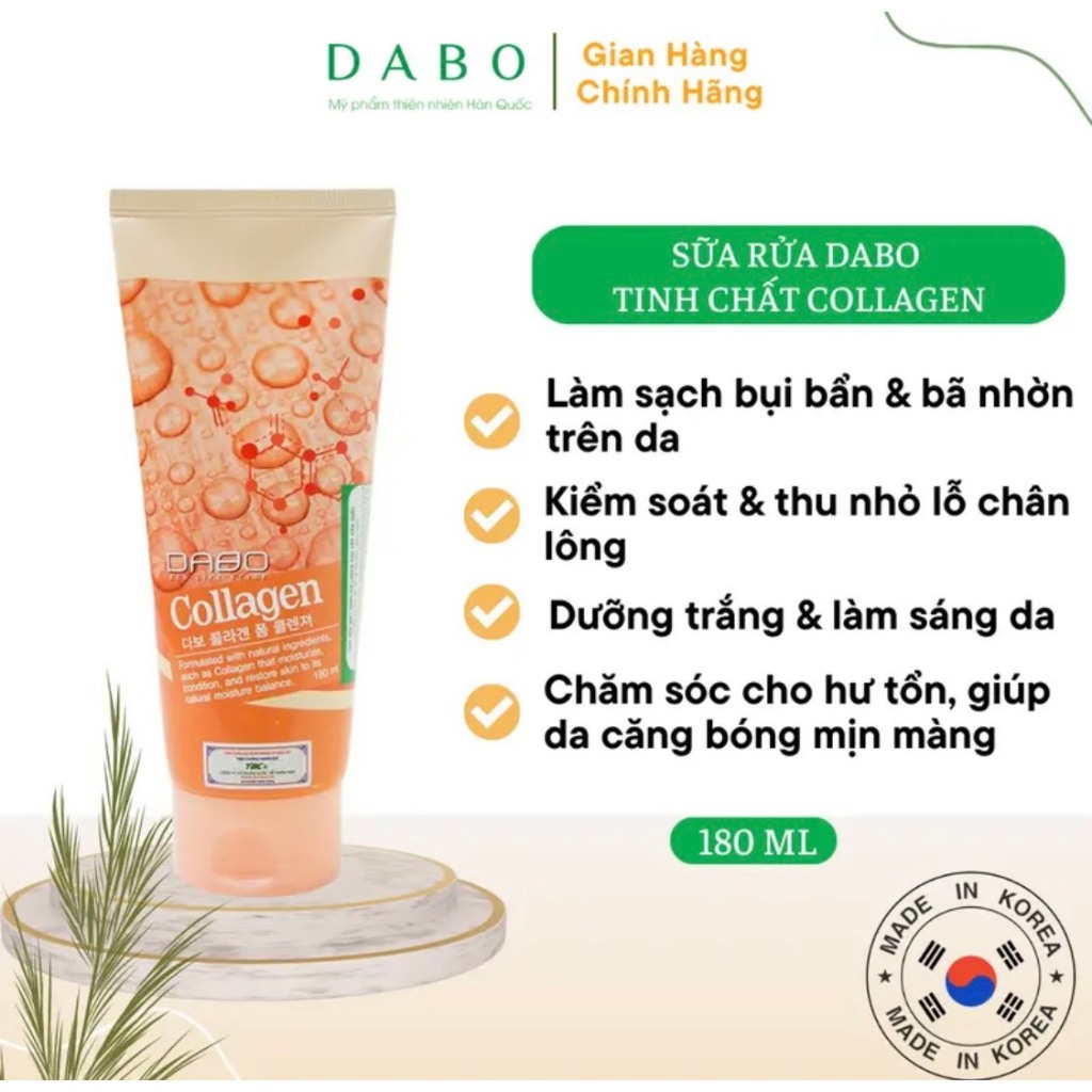 Combo 2 tuýp sữa rửa mặt collagen xoá nám, loại bỏ thâm xạm DABO ...