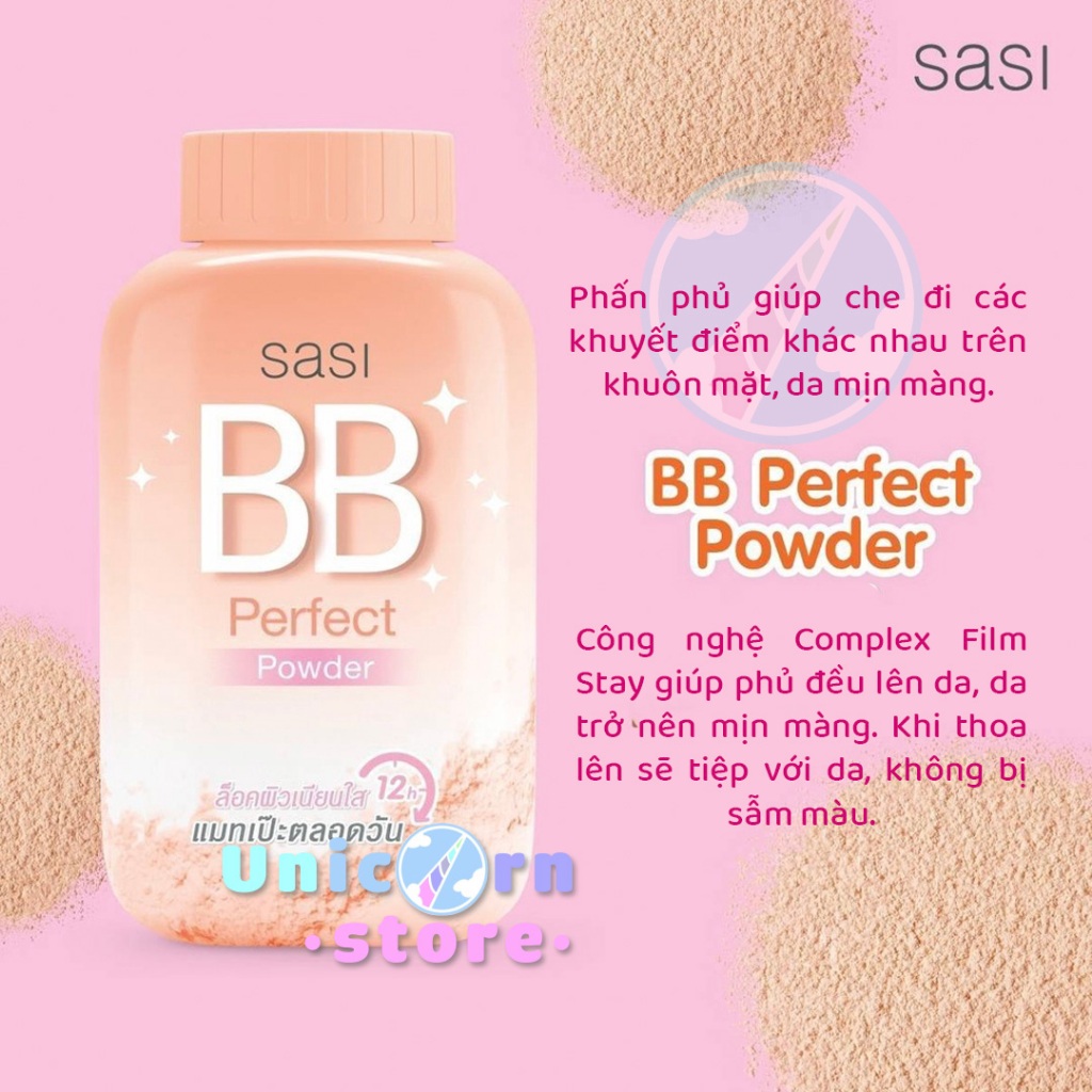 Phấn Phủ Bột Thái Lan SaSi All-Day Loose Powder 4 Công Thức Dịu Nhẹ An Toàn Phù Hợp Cho Mọi Loại Da 50G