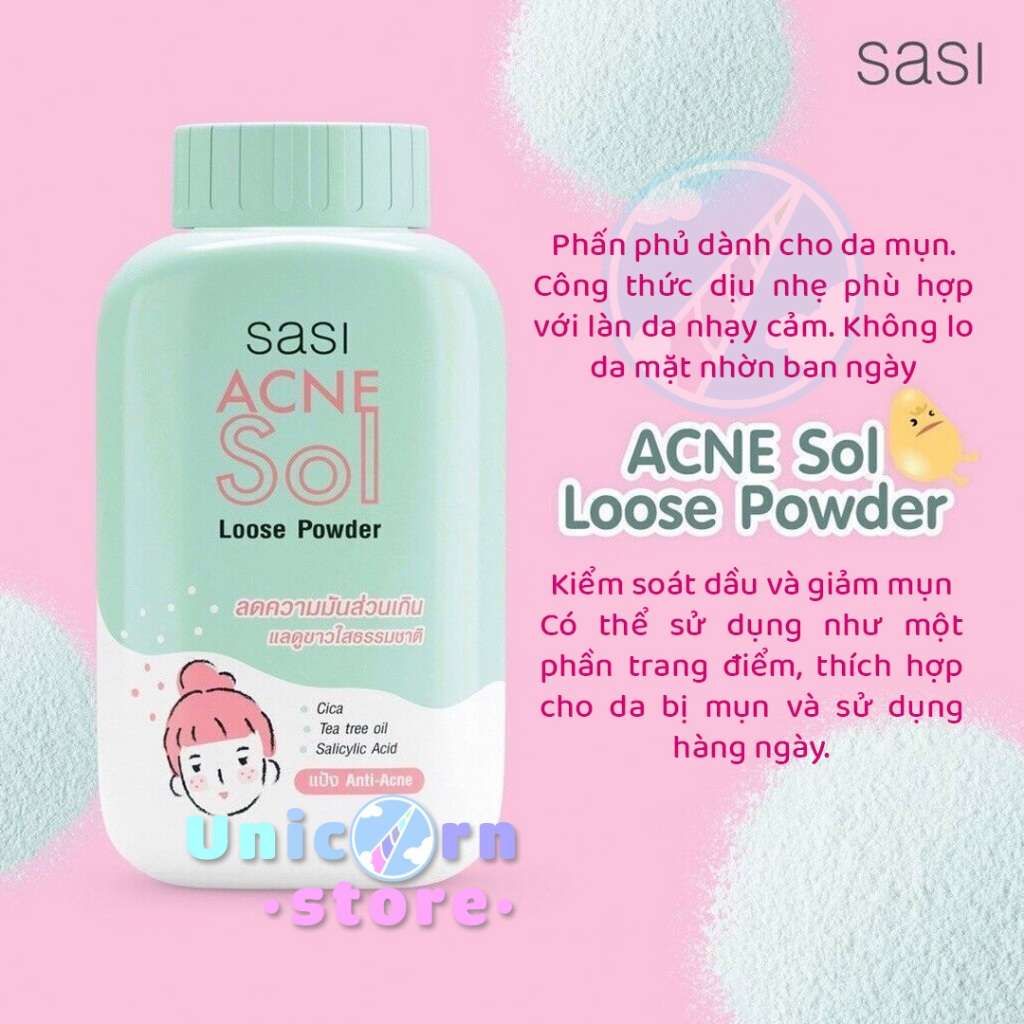 Phấn Phủ Bột Thái Lan SaSi All-Day Loose Powder 4 Công Thức Dịu Nhẹ An Toàn Phù Hợp Cho Mọi Loại Da 50G