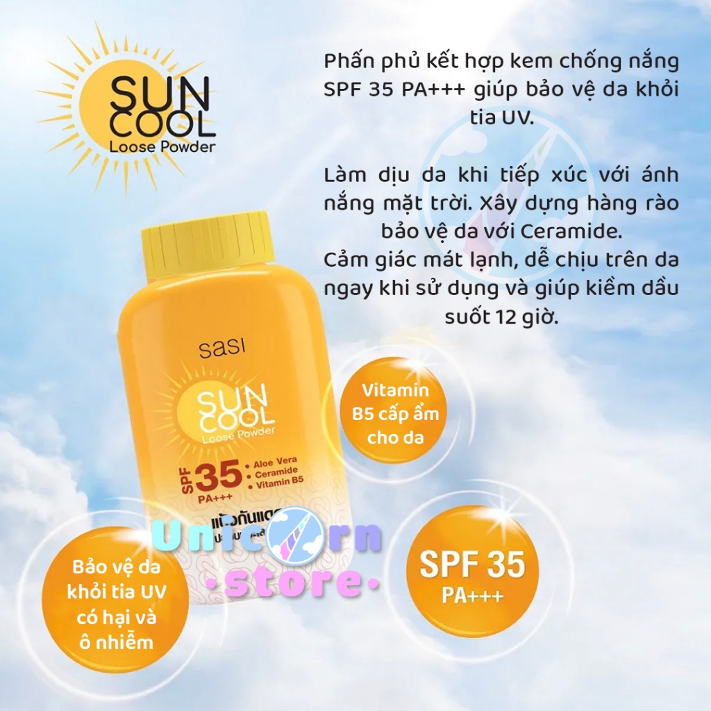 Phấn Phủ Bột Thái Lan SaSi All-Day Loose Powder 4 Công Thức Dịu Nhẹ An Toàn Phù Hợp Cho Mọi Loại Da 50G