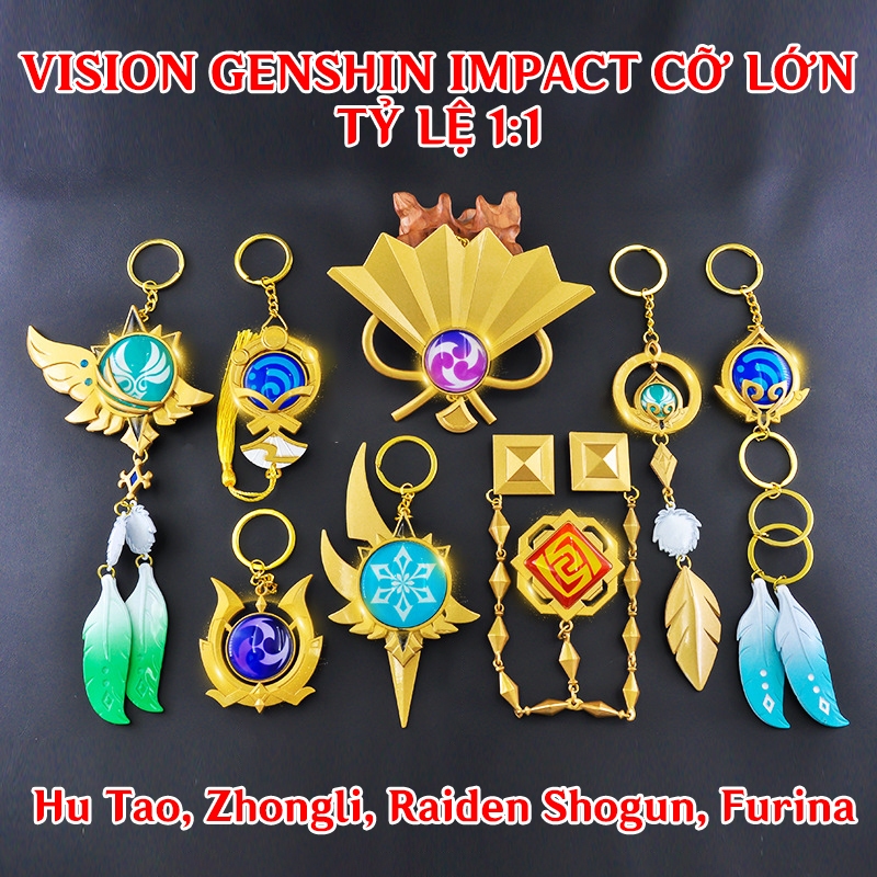 [LOẠI TO] Móc Khóa Kim Loại Vision Nguyên Tố Game Genshin Impact ...