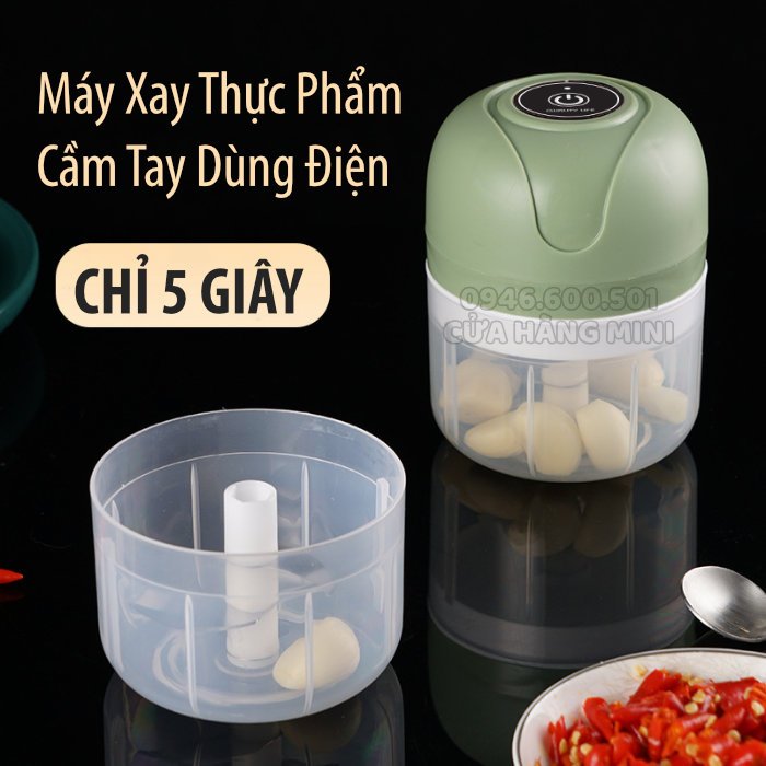 Máy Xay Tỏi Ớt Mini Cầm Tay 250ml