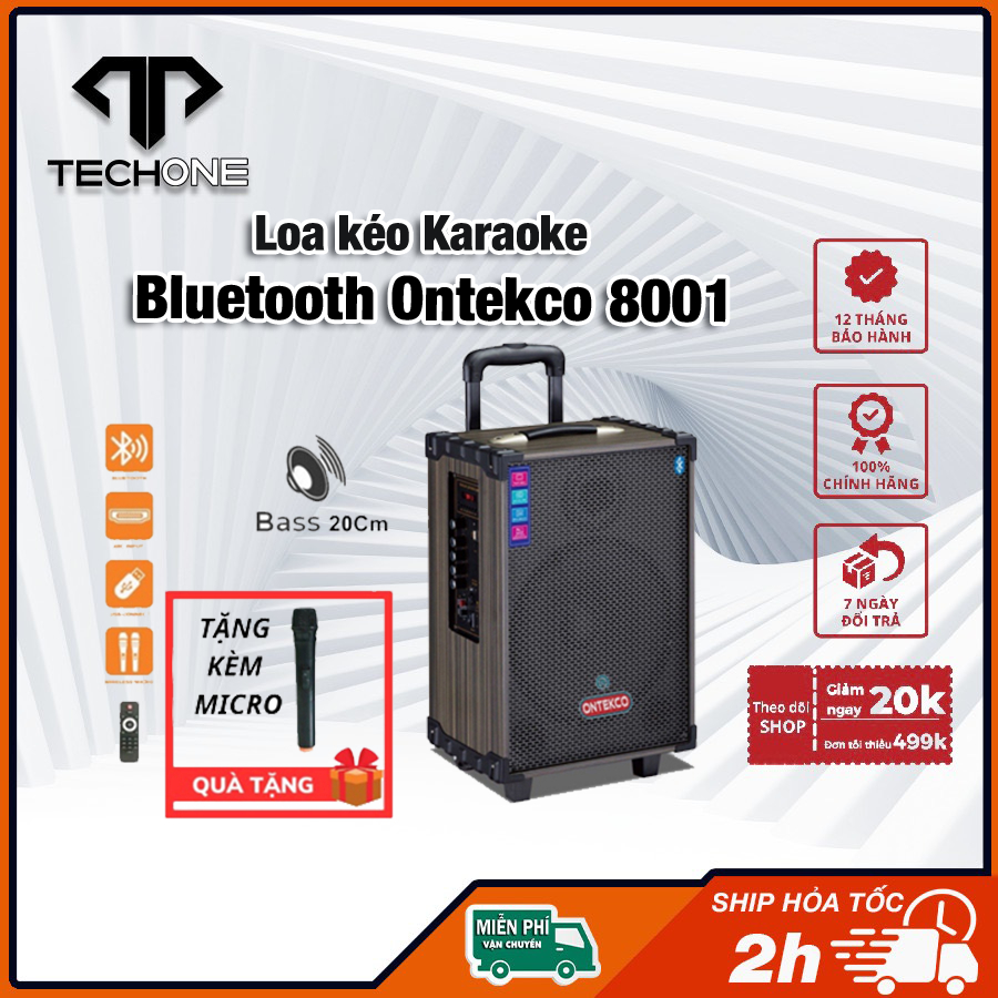 Loa Kéo karaoke Bluetooth ONTEKCO 8001 và ONTEKCO 8002 hát karaoke ...