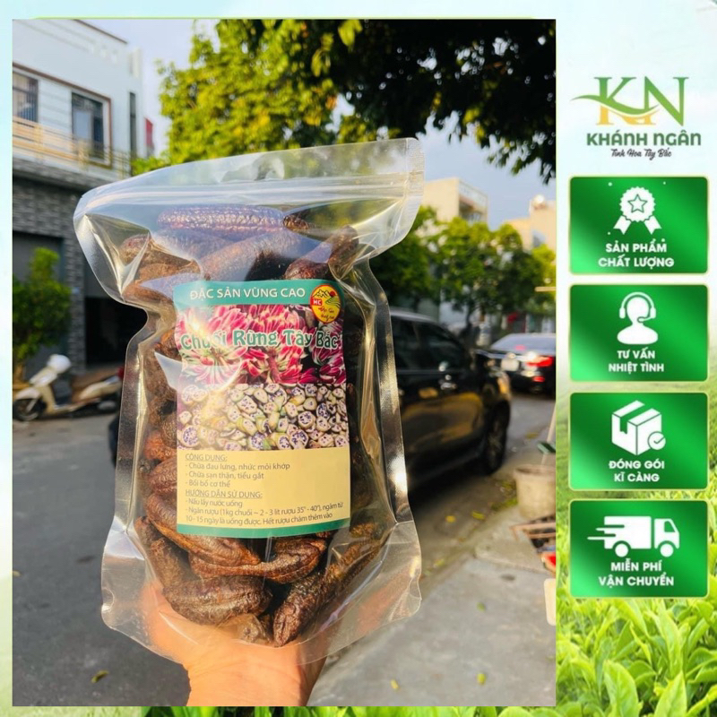 Chuối chín mật rừng Tây Bắc 1kg khô, thơm ngon, chuối chín cây sấy khô 1kg