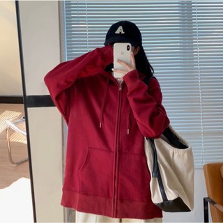 áo khoác hoodie zip nữ nam nỉ bông form rộng KONOVA có mũ chất liệu dày dặn