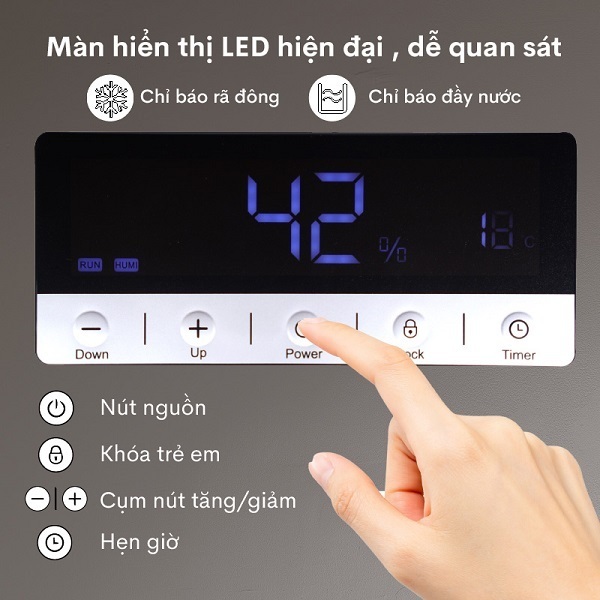 Máy hút ẩm công nghiệp FUJIHAIA DH90W công suất 90l/1 ngày sử dụng cho kho xưởng sản xuất, văn phòng...BH 24 tháng