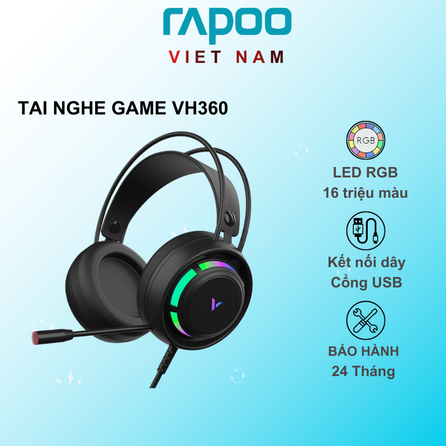 Tai Nghe Chơi Game RGB VH360 / VH360C LED RGB - Kết nối cổng USB (Bh 24 tháng)