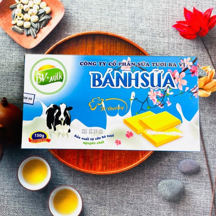 Bánh sữa Bvmilk. Hộp 12 thanh bánh (vị truyền thống/ matcha)
