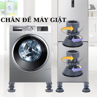 Bộ 4 Chân Chống Rung Máy Giặt, Tủ Lạnh, Tăng Giảm Chiều Cao, Đế Cao Su Chống Trượt Tối Ưu