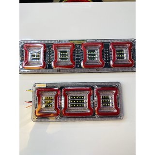 Đèn led hậu xe tải hình ô vuông chống nước, sáng nhiều chế độ
