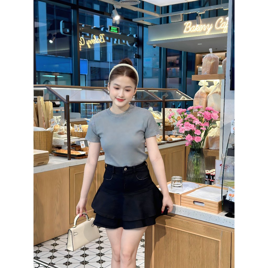 Áo thun Baby Tee trơn dáng ôm cổ tròn, tay ngắn đơn giản A578