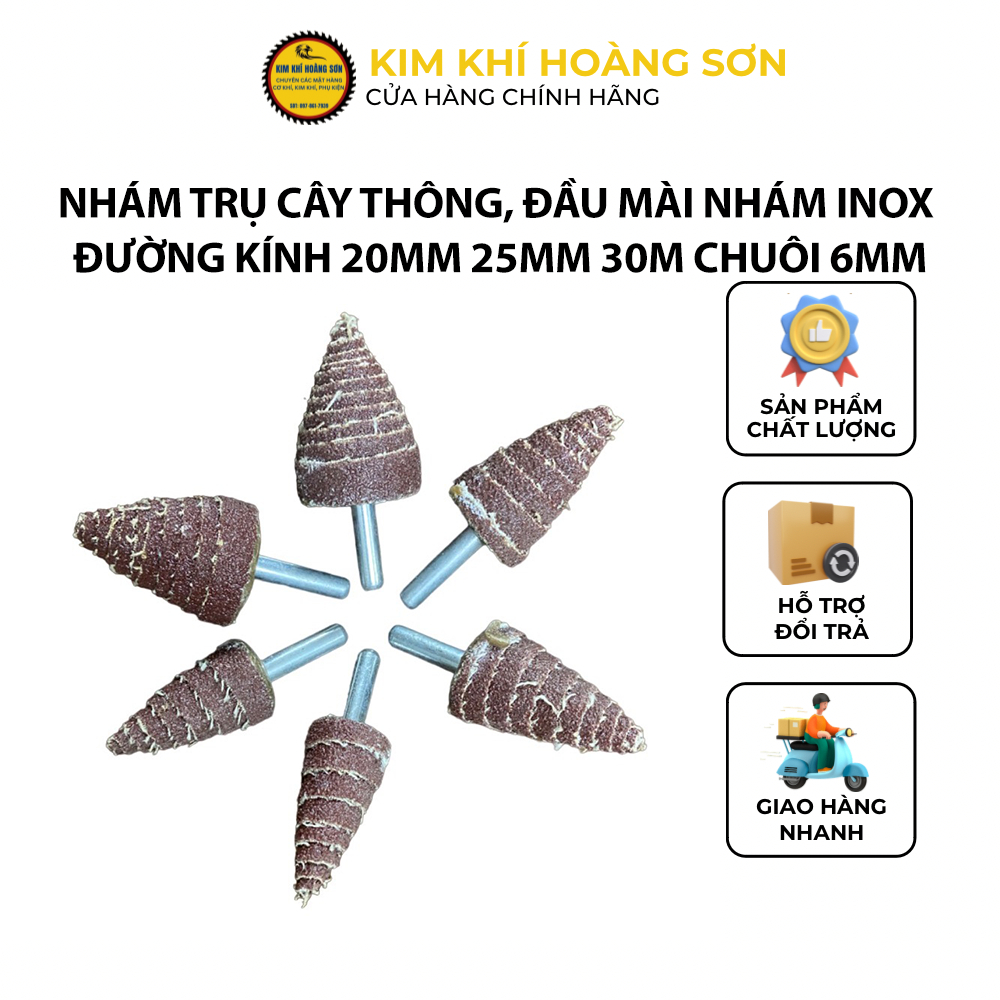 Nhám trụ cây thông, Nhám chuôi, Nhám xếp trụ thông, Đầu mài nhám Inox ...