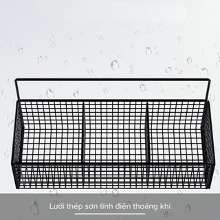 Giỏ đựng hành, tỏi, gừng và gia vị nhà bếp tiện lợi, có kèm miếng dán chắc chắn.