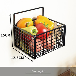 Giỏ đựng hành, tỏi, gừng và gia vị nhà bếp tiện lợi, có kèm miếng dán chắc chắn.