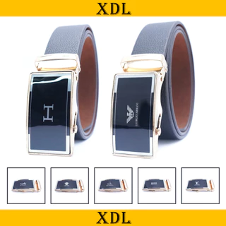 Thắt lưng nam mặt khóa tự động màu vàng, dây nịt nam da nỉ A2LC38V