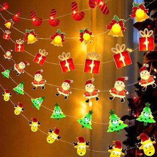 LED Đèn led dây đom đóm dùng PIN USB hình ông già noel các mẫu trang trí decor giáng sinh lung linh 3M30