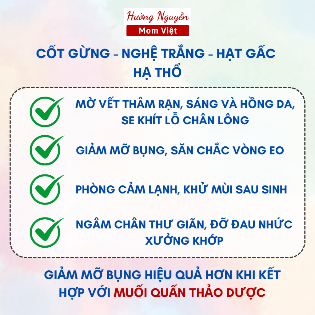 [ 500ML ] GỪNG NGHỆ HẠT GẤC HẠ THỔ [ KHÔNG VÀNG QUẦN ÁO ] MOM VIỆT THOA BODY BỤNG GIẢM EO THÂM RẠN KHỬ MÙI MẸ SAU SINH