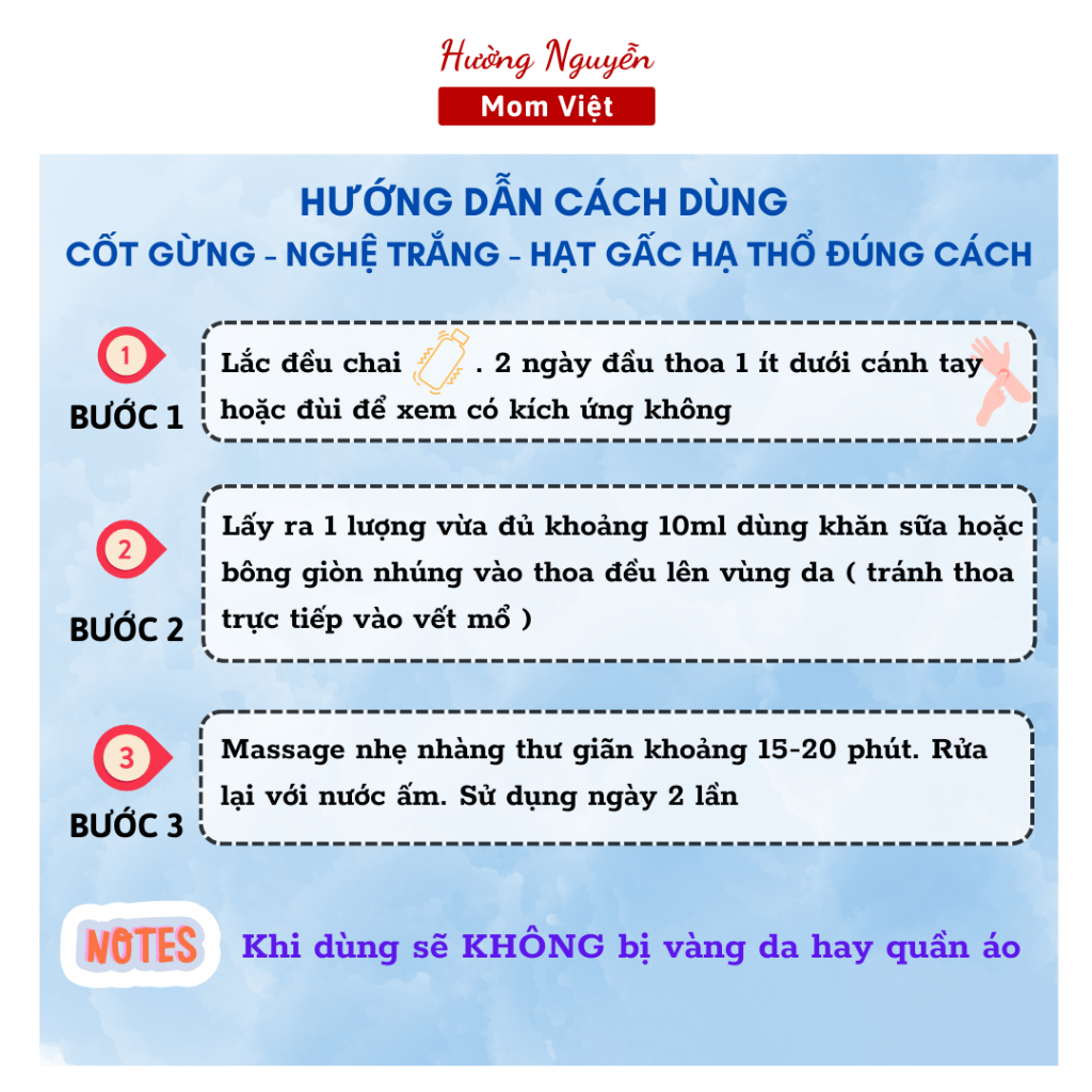 [ 500ML ] GỪNG NGHỆ HẠT GẤC HẠ THỔ [ KHÔNG VÀNG QUẦN ÁO ] MOM VIỆT THOA BODY BỤNG GIẢM EO THÂM RẠN KHỬ MÙI MẸ SAU SINH