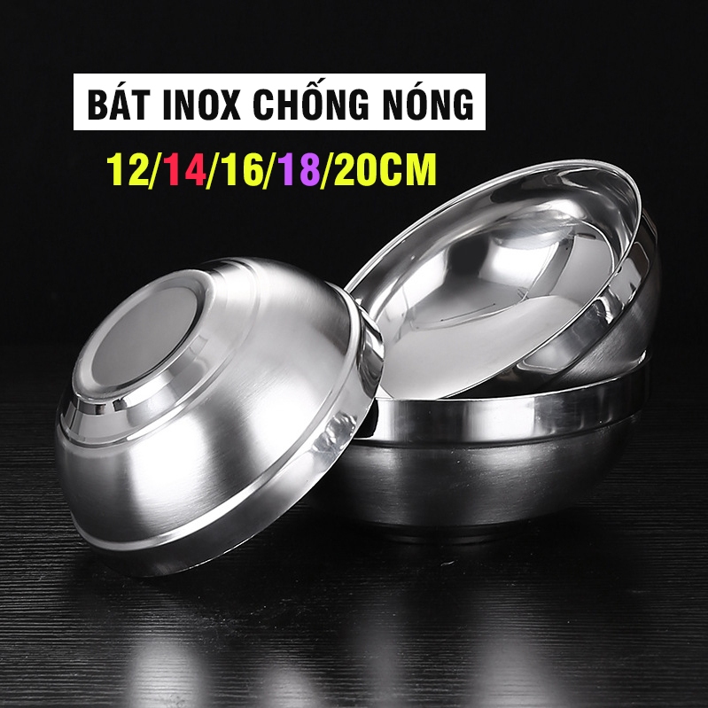 Tô chén bát inox 2 lớp cách nhiệt cao cấp nhiều cỡ | Shopee Việt Nam
