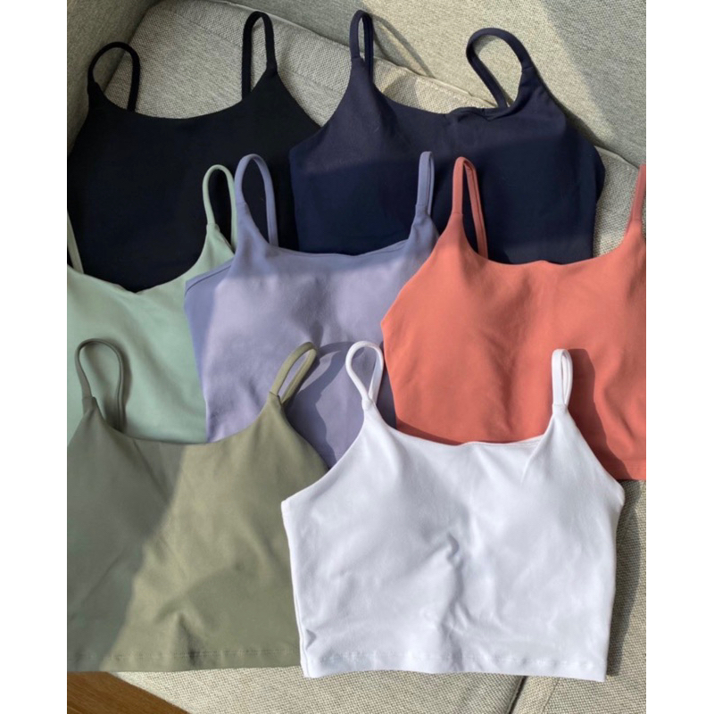Set tập Gym, Yoga 2 dây màu xanh rêu chất liệu co dãn & siêu thấm hút