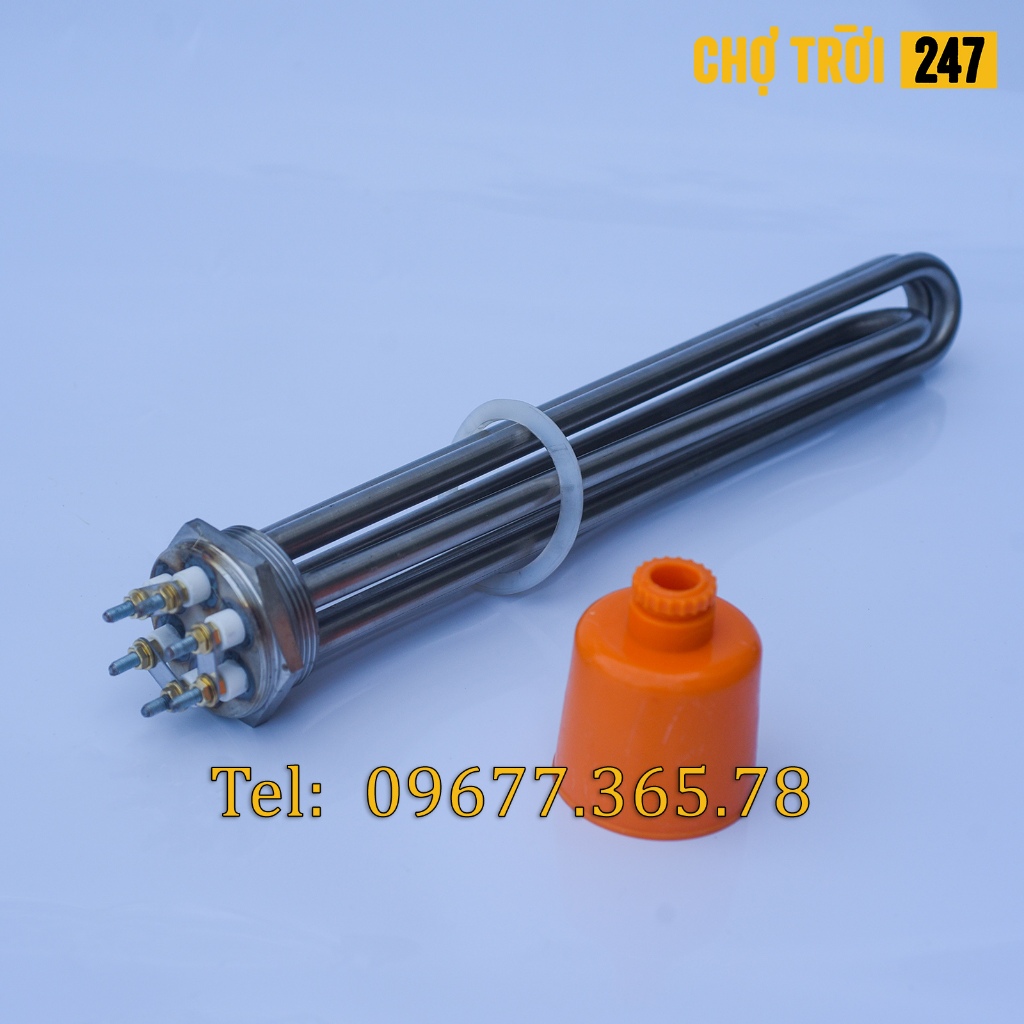 Điện trở củ ren, thanh nhiệt phi 48 sợi đốt Inox 304, chiều dài 25cm ...