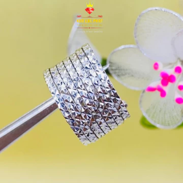 Nhẫn bạc nữ, Nhẫn nữ bạc xi bạch kim kiểu xi men, Nhẫn ximen 7 chiếc bạc xi vàng trắng, Nhẫn ngón trỏ đẹp - KIMLOCPHAT