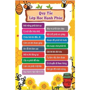 Decan Lớp học hạnh phúc bóc dán kích thước tùy chọn