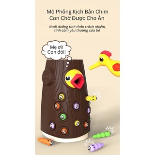 Đồ chơi GIÁO DỤC trẻ em thông minh Bộ chim gõ kiến bắt sâu cho bé trai bé gái phát triển trí tuệ- 13426