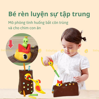Đồ chơi GIÁO DỤC trẻ em thông minh Bộ chim gõ kiến bắt sâu cho bé trai bé gái phát triển trí tuệ- 13426