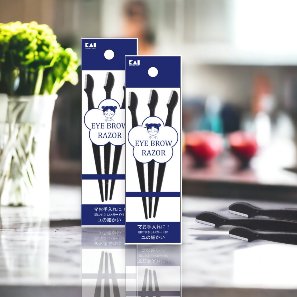 Dao Cạo Lông Mày Cán Dài Kai Groom 38531 - HC1161 ( Set 3 Cây )