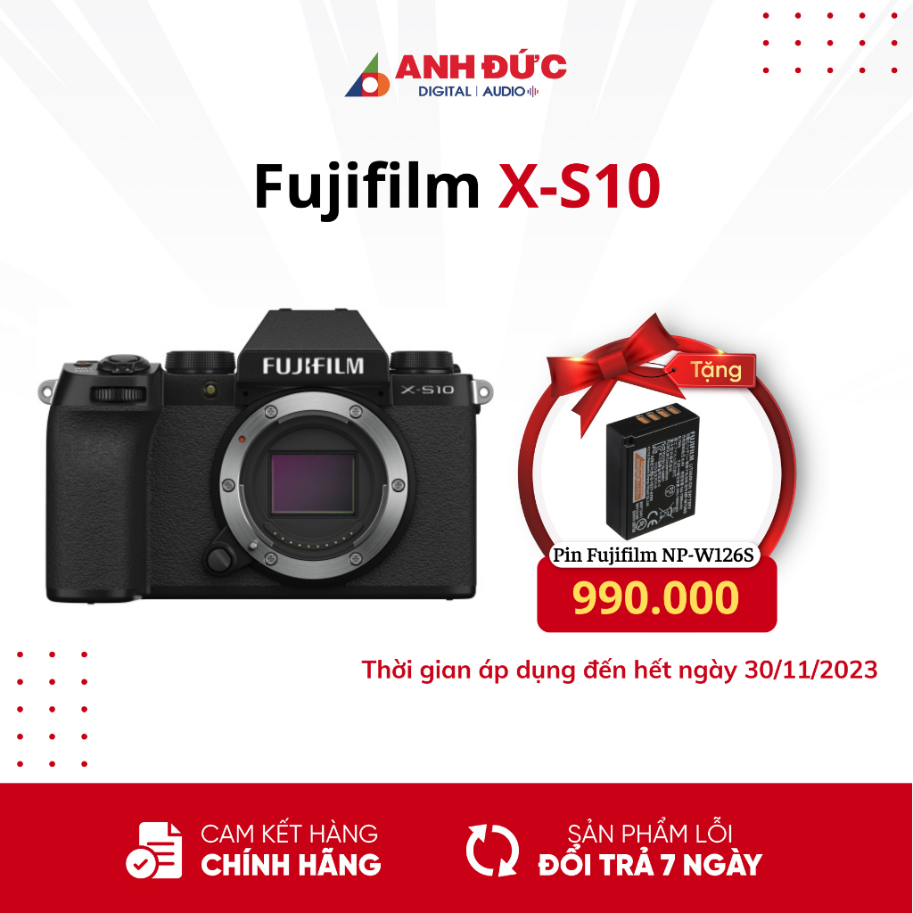 Máy Ảnh Fujifilm X-S10 XS10 (Body/Kit) - Hàng Chính Hãng Bảo hành