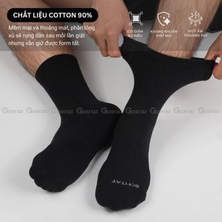 Tất cổ lửng nam nữ GOMTAT, chất liệu cotton dày dặn thoáng khí, có đệm lót xù êm ái - STA-5009-TRUNG-1DOI