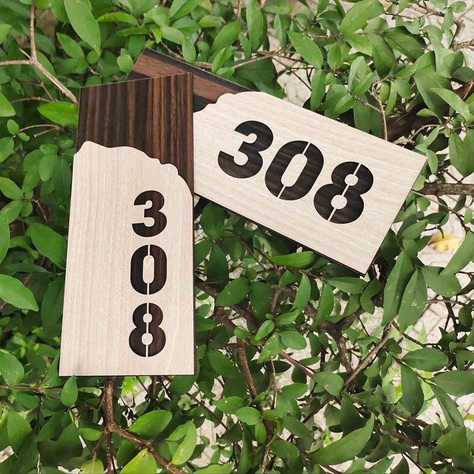 Bảng gỗ số nhà,Bảng số phòng 25x10cm (Nội dung theo yêu cầu)
