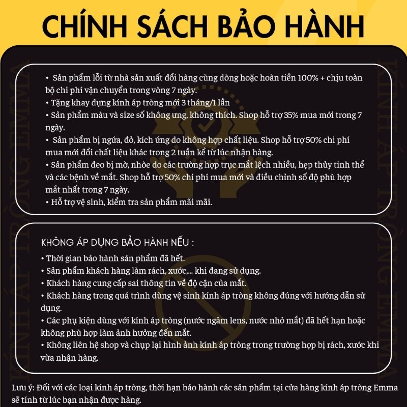 Kính Áp Tròng Trong Suốt Cấp Ẩm Cao Cấp / Lens Trong Suốt Cấp Ẩm 24h mỗi ngày | Kính Áp Tròng Emma