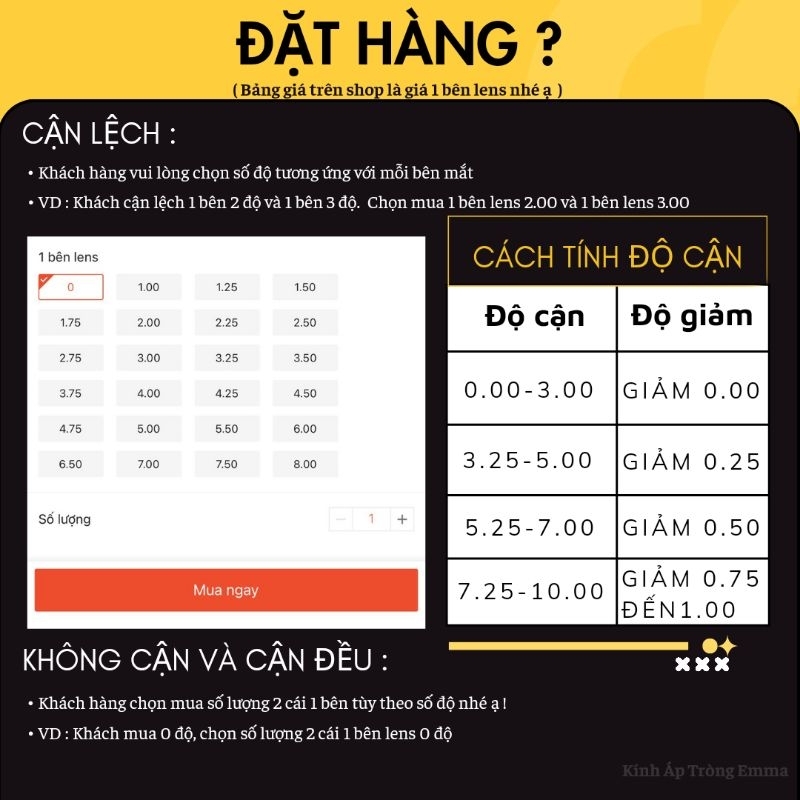 Kính Áp Tròng Trong Suốt Cấp Ẩm Cao Cấp / Lens Trong Suốt Cấp Ẩm 24h mỗi ngày | Kính Áp Tròng Emma
