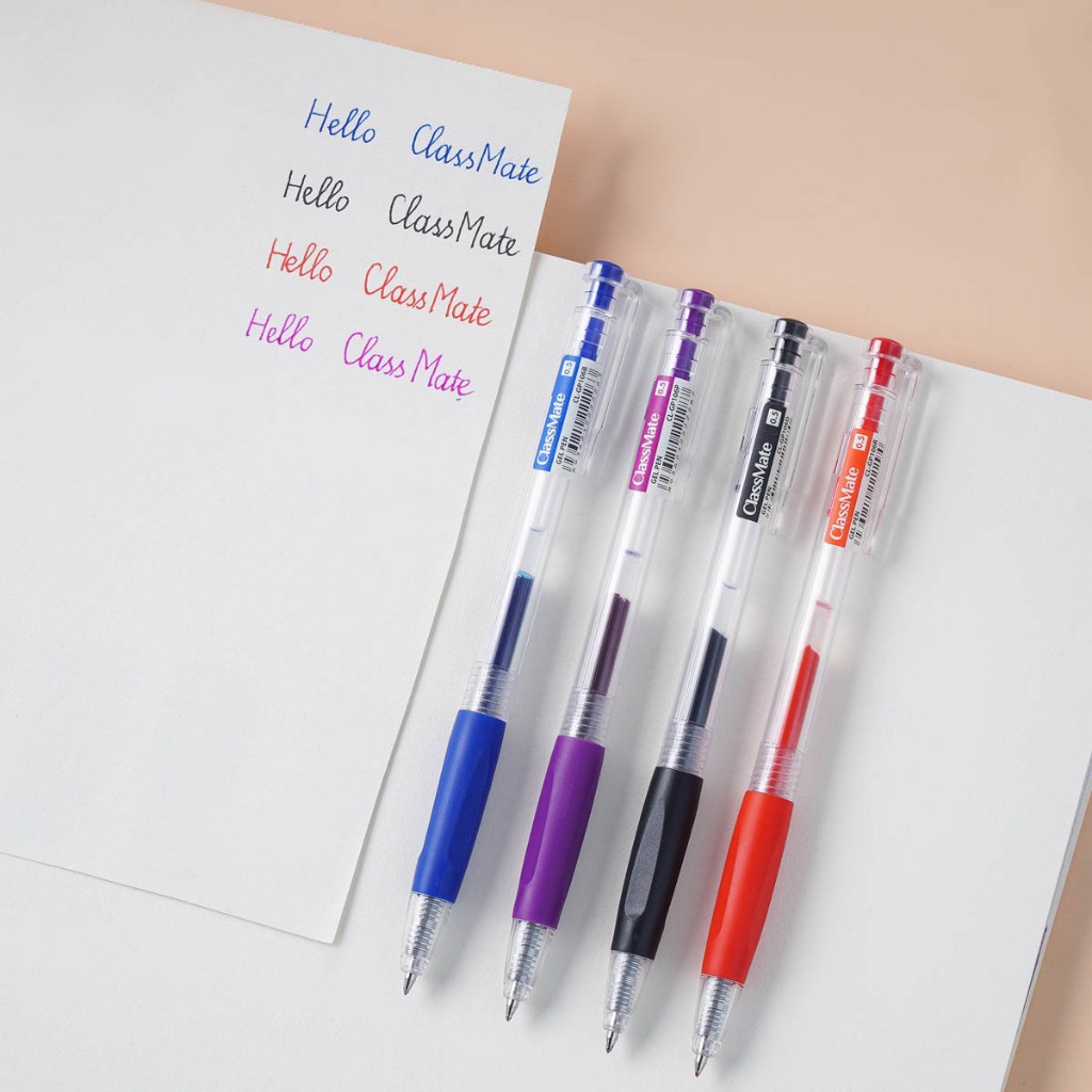 Bút Gel Bấm CLASSMATE Bút Nước Ngòi 0.5mm, Bút Gel Xanh Đen Đỏ Tím, Mực ...