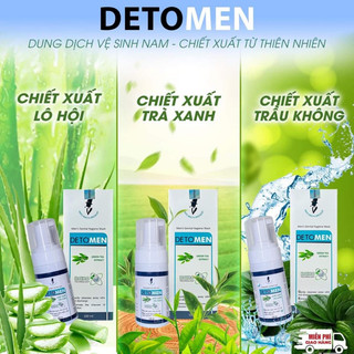 Dung dịch vệ sinh nam Detomen nano Bạc ngăn ngừa hạt ngọc kháng khuẩn hương bạc hà 100ml