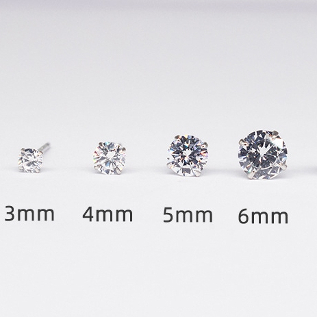 Khuyên tai nam nữ bạc 925 ổ đá nhiều màu sinh thần Birthstone dành cho 12 tháng sinh (1 chiếc) | GEMY SILVER KN110