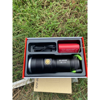 Đèn pin cầm tay siêu sáng RAY BOW 1122 chiếu xa 500 m có ZOOM xa gần chống nước , sạc ngược cho điện thoai L