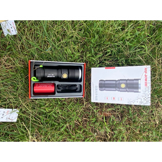 Đèn pin cầm tay siêu sáng RAY BOW 1122 chiếu xa 500 m có ZOOM xa gần chống nước , sạc ngược cho điện thoai L
