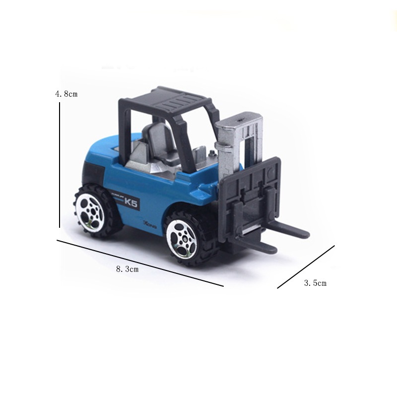 Set 6 Mô Hình Ô Tô Kim Loại Hợp Kim Công Trường - Tỷ Lệ 1:64, Có Thể Nâng Hạ, Có Khớp Chuyển Động