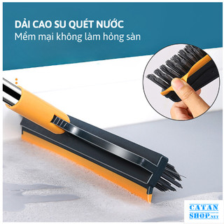 Chổi Chà Sàn, Cây Gạt Nước Nhà Tắm Đầu Cọ Xoay 120 Độ Quét Sạch Cặn Bẩn, Chổi Chà Sàn 2 Trong 1