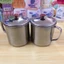 Ca inox uống nước có năp - Ca-cốc inox quai có nắp có size 9cm,10cm,11cm,12cm,13cm