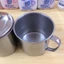 Ca inox uống nước có năp - Ca-cốc inox quai có nắp có size 9cm,10cm,11cm,12cm,13cm