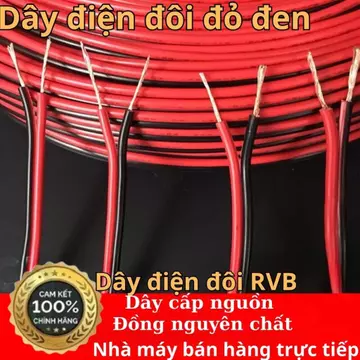 Dây điện đôi 10m dây điện đôi đỏ đen Đồng nguyên chất Dây điện gia đình Dây đèn điện đuôi đèn dây camera Dây điện tử
