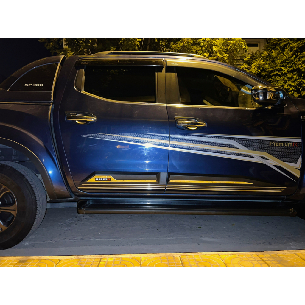 Nẹp Sườn xe Nissan Navara 2016-2021, NHỰA ĐEN ABS 3D mẫu mới nhất thể thao cá tính