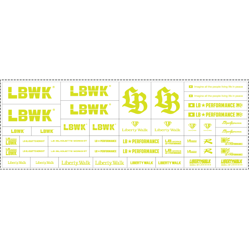 Hugo Studios Decal trượt nước LBWK Liberty Walk màu nhủ vàng tỉ lệ 1/64 ...