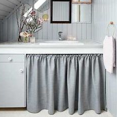 Rèm bếp, rèm che tủ kệ vải thô họa tiết vintage. rèm dán tường phong cách Hàn Quốc