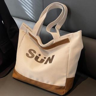 Túi tote đeo vai nữ vải canvas có ngăn phụ phối tay cầm thời trang phong cách ulzzang TT11